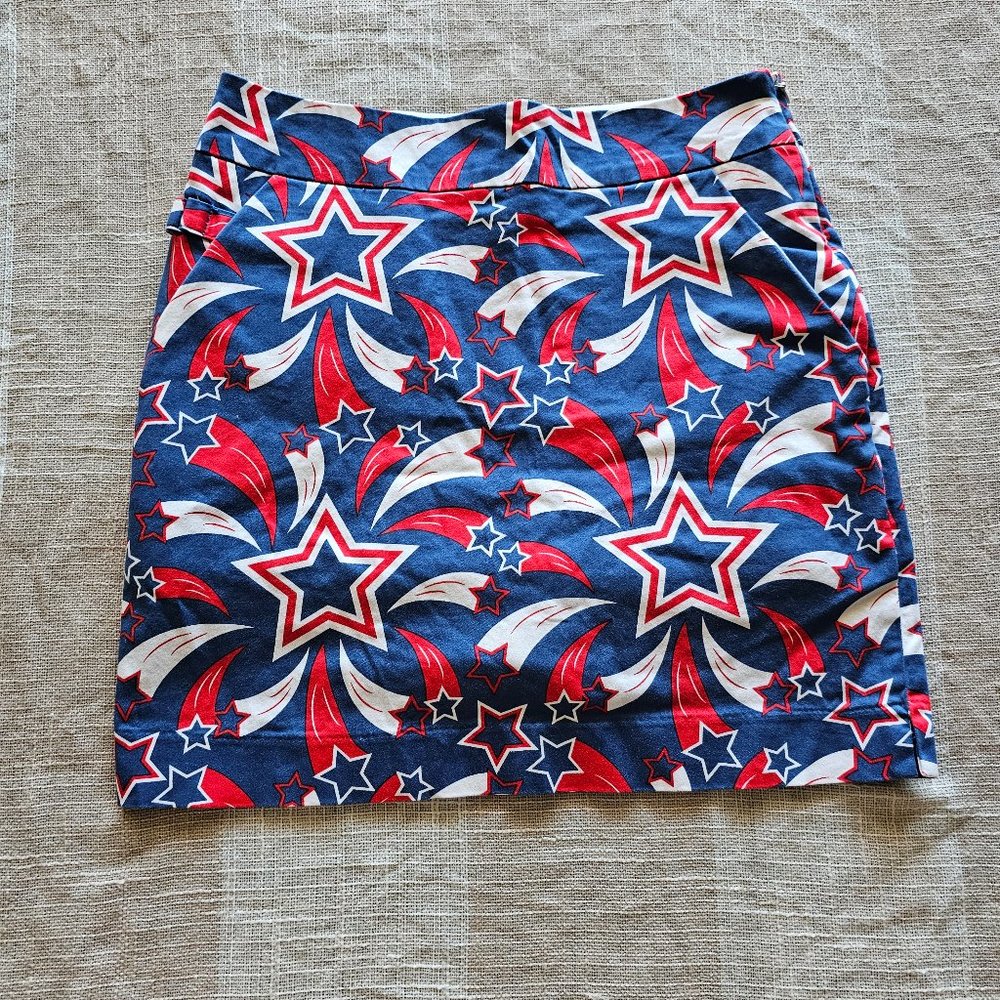 y2k Preppy Golf Summery Red, White & Blue Americana Style Sporty Mini Skort